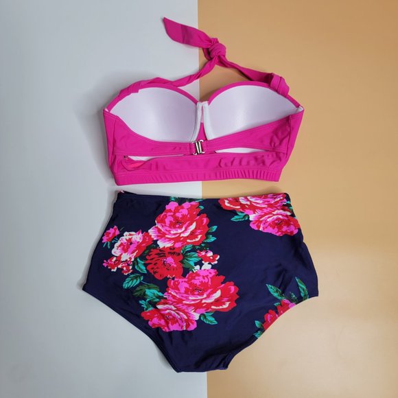 Women's Halter Bikinis High Waist Bikini Bottom Two Piece Bathing Suit NEW - Picture 7 of 15